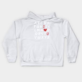 valentine's day alphabet abc Kids Hoodie